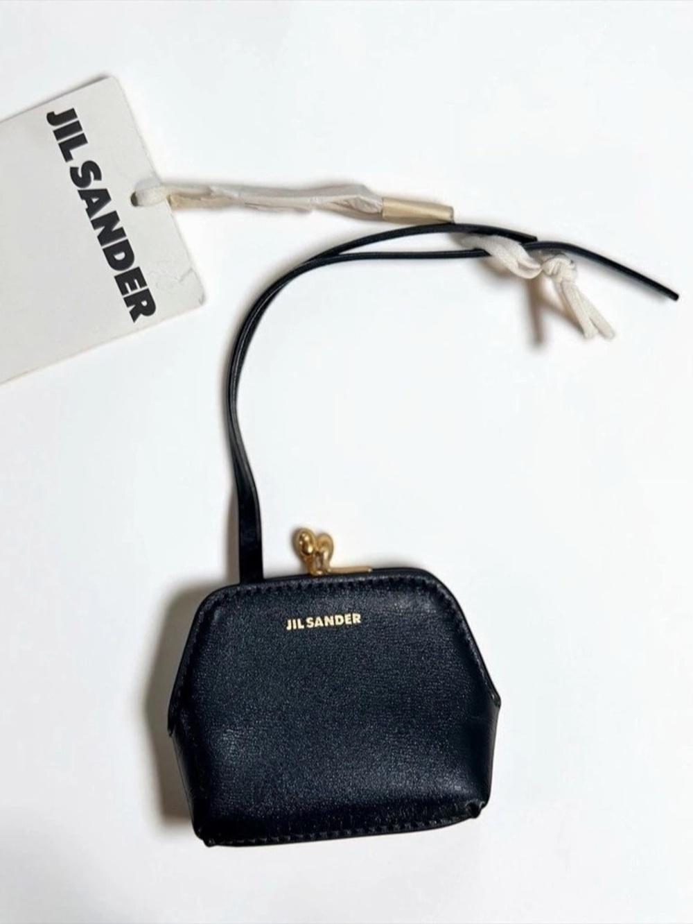 Jil Sander Small Goji Coin Purse Wristlet in Black NWT